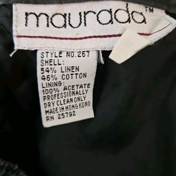 Maurada Pencil Skirt Women's Sz 16 black linen cotton vintage - Picture 8 of 11